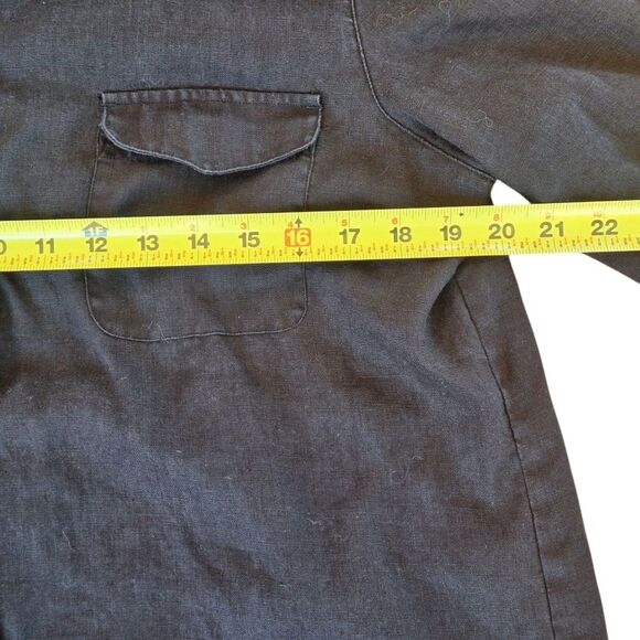Style & Co 100% Linen Black Shirt Shacket Vintage Hong Kong Relaxed Fit size L - Picture 12 of 16